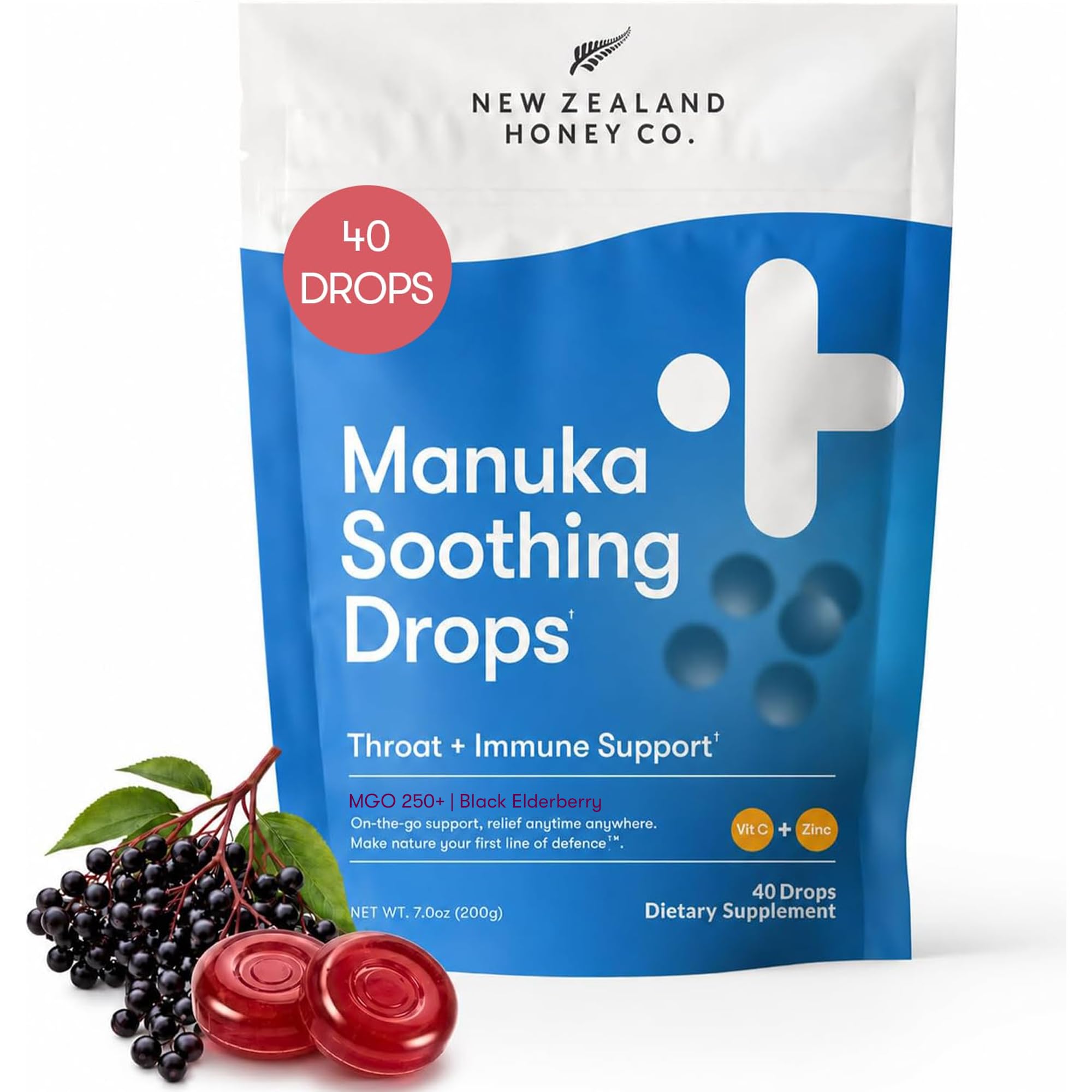 Amazon.com : Manuka Honey Drops MGO 250+, Elderberry, Vitamin C